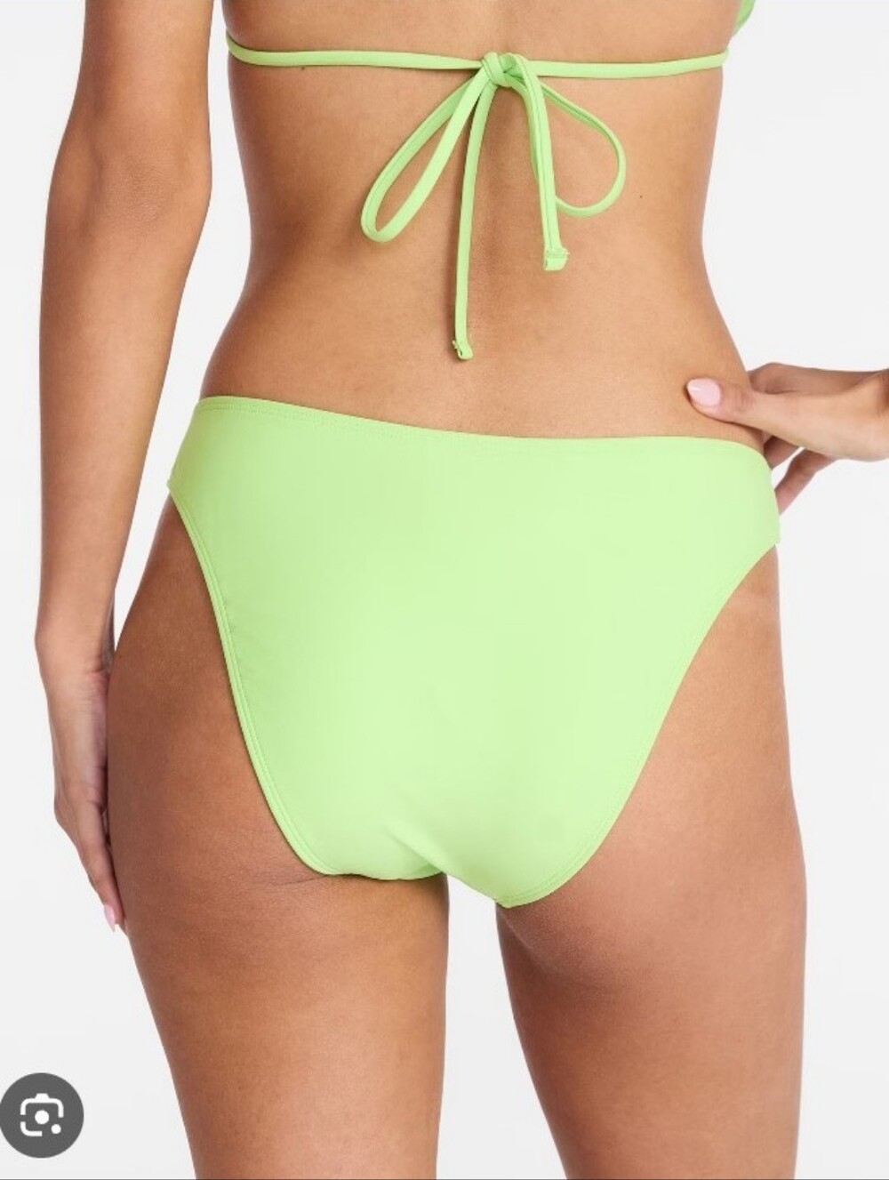 Lime Green Rhinestone Low Rise Bikini Set - Picture 8 of 16